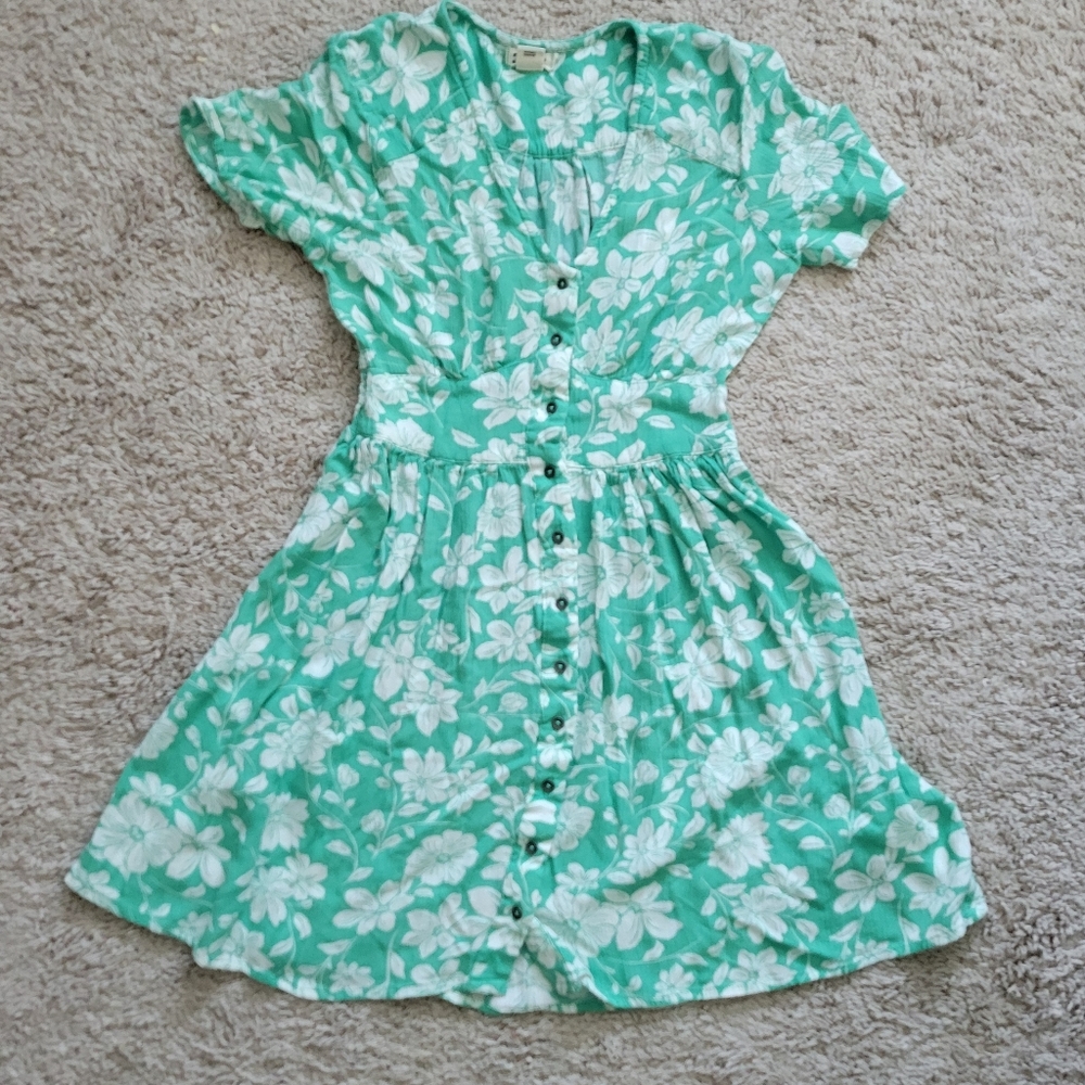 Billabong Green Floral Mini Dress